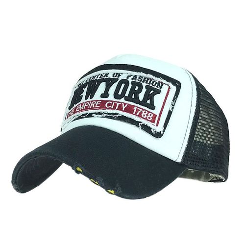 Casquette De Baseball En Maille New York Chapeau De Langue De Canard Brodé (Version Usée)