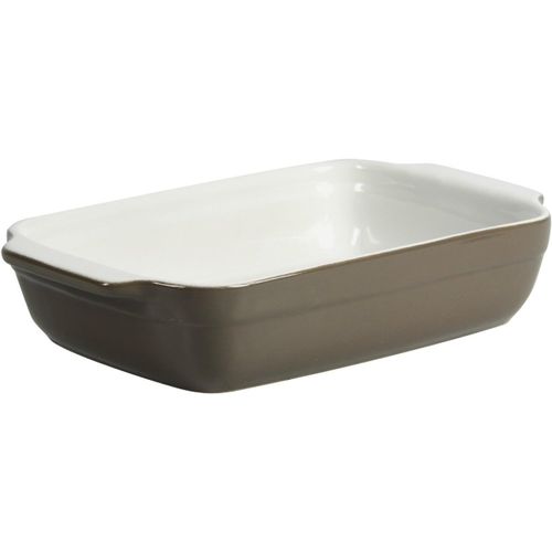 Kalanka-512728 Plat À Four Rectangulaire Avec Anses Céramique Taupe 25 X 15 X 5 Cm
