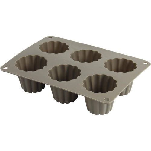 KALANKA-CREALYS 513013 Moule à 6 Cannelles en Silicone Candy Gris 20 x 15 x 5 cm