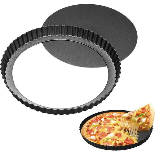 Kalanka-Plat À Quiche, 22 Cm, Fond Amovible Amovible, Anti-Adhésif, Multifonctionnel, Pour Gâteau Au Fromage, Moule À Tarte, Plat De Cuisson Rond Pour Cuisine, Maison, Restaurant