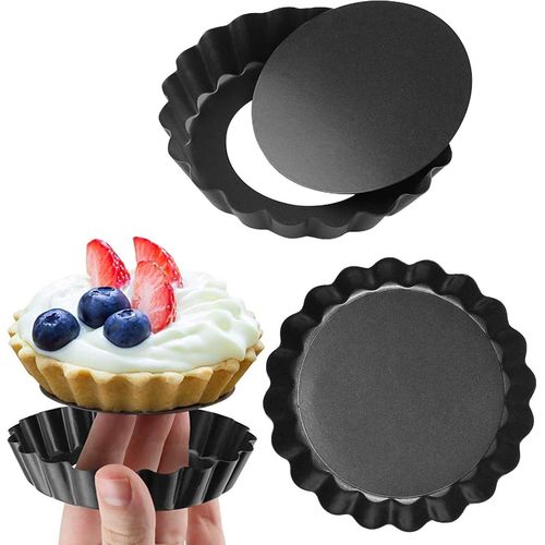 Kalanka-6 Pièces Moule À Tarte, Petit Plat A Tarte Moule À Quiche, Moulle A Tartelette Avec Fond Amovible, Boîtes À Tartelettes Cannelé Moule À Pâtisserie Pour Cuisson De La Gâteau Maison, 10 Cm