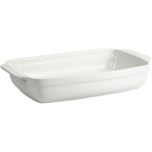 Kalanka-512729 Plat À Four Rectangulaire Avec Anses Céramique Blanc 31 X 18,5 X 5,5 Cm