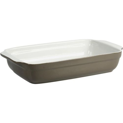 Kalanka-512731 Plat À Four Rectangulaire Avec Anses Céramique Taupe 31 X 18,5 X 5,5 Cm