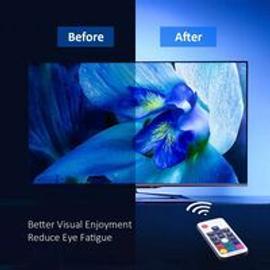 Ruban LED TV 2m - Bande Lumineuse RGB+Blanc avec Télécommande USB