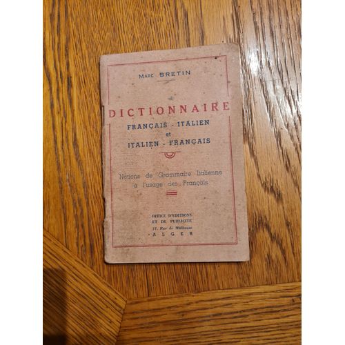 Dictionnaire Français Italien Marc Bretin
