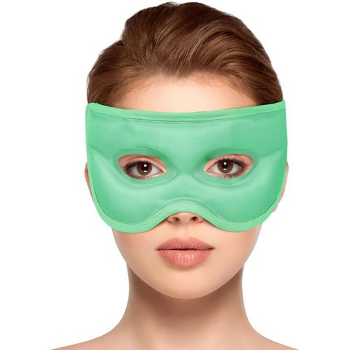Kalanka--De-Nylon Eye Mask-Green Masque En Gel Pour Les Yeux Réutilisable Avec Trous Pour Les Yeux, Masque Froid Pour Les Yeux, Pack De Glace Pour Les Yeux Pour Les Femmes Et Les Hommes (Vert)