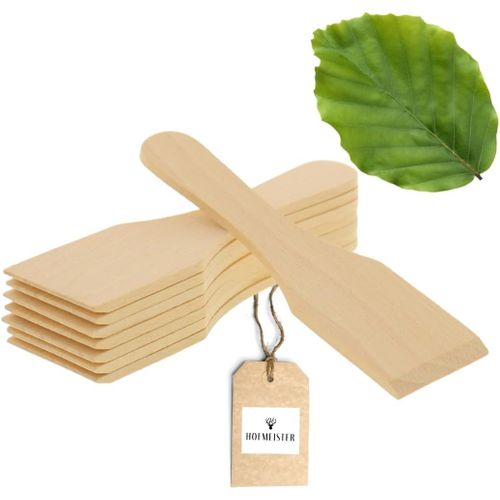 KALANKA-|8x grattoir à raclette en bois, protège les poêlons à raclette enduits, spatule à raclette résistante à la chaleur d'Europe en hêtre local|1x jeu de 8 grattoirs | 13cm