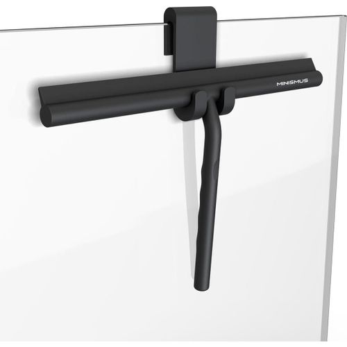 KALANKA-Raclette Douche en Silicone pour Portes en Verre & Vitres \u2013 Raclette pour Nettoyage de Vitre pour des Surfaces Impeccables \u2013 Aucun Perçage Requis, Support Inclus (Noir, 33 cm)