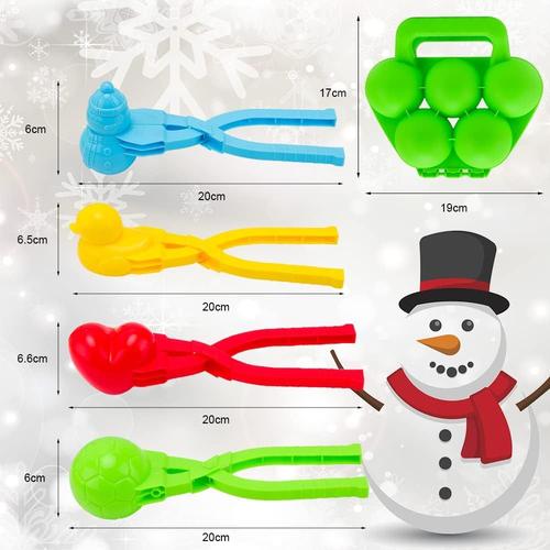 Clip Boule de Neige, 5 Pcs Fabricant de Boules de Neige, Jouets de Plage de  Neige, Jouets de Neige, Clip de Boule de Neige , Pince