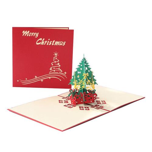 Carte de Noël 3D en trois parties, carte de Noël pop-up, carte de Noël avec  enveloppe, le meilleur cadeau de Noël, carte-cadeau de Noël (sapin de Noël)