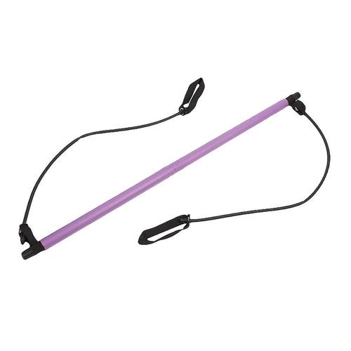 Kit de barre Pilates avec bande de résistance, bande de résistance portable  et bâton d'exercice Pilates - purple