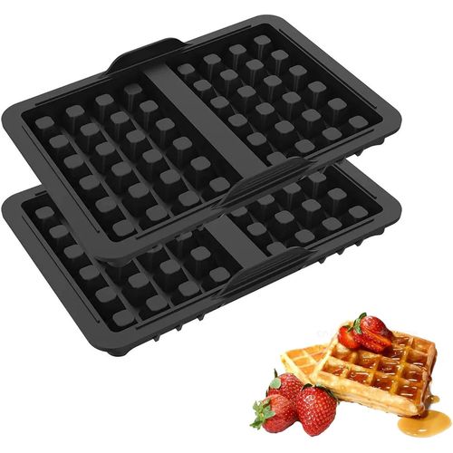 KALANKA-Lot de 2 gaufriers en silicone, accessoires pour gaufres belges compatibles avec Ninja AF300EU, AF400EU, AF451EU, SL400EU, AF500DE, gaufrier belge en silicone, insert d'accessoires pour frite