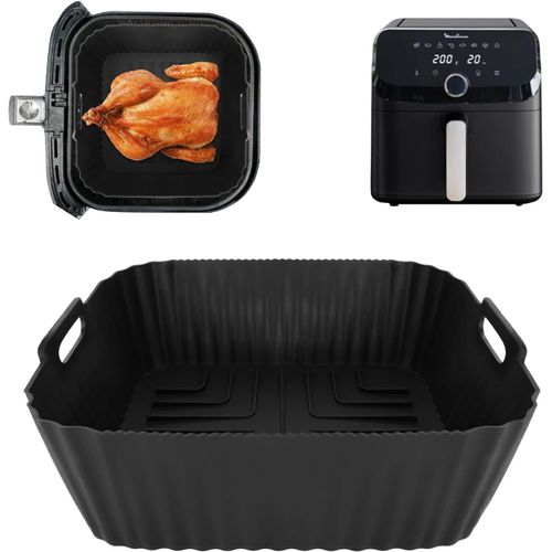 KALANKA-Moule Silicone Air Fryer Friteuse pour Moulinex Friteuse à air, Très grande capacité de 7.5L EZ8558F0, Réutilisable Accessoires Plat Panier Silicone pour Moulinex 7,5L Ninja Max Pro 6,2L AF18