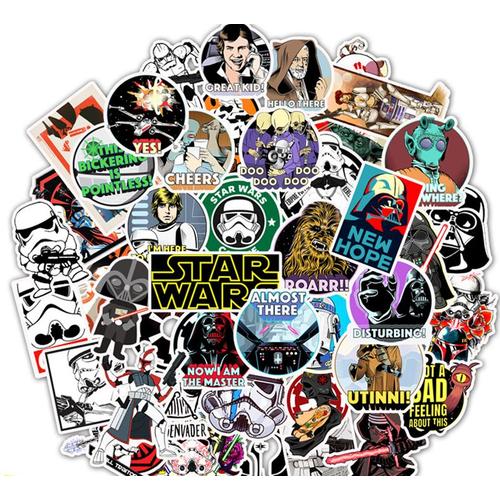 Autocollant 50 Pièces La guerre des étoiles Graffiti Stickers pour Portable Voiture Ordinateur Moto Velo Casque Skateboard Guitare Bouteille d'eau Guitare Décalcomanies Cool Decoration Cadeaux