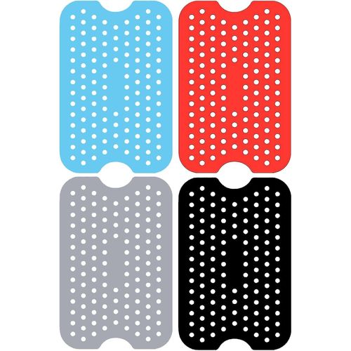KALANKA-Lot de 4 tapis de friteuse à air en silicone pour la maison, le restaurant (rouge + bleu + gris + violet)