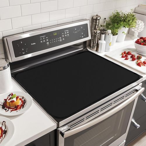 KALANKA-Protection Plaque Induction - Plaque de Recouvrement pour Plaque Vitrocéramique Protecteur Induction, Décoration Cuisine Tapis Protection, Pour tous les Types de Cuisinières (61x51CM)