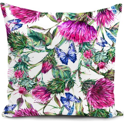 KALANKA-Housse de Coussin Thistle Ecosse Fleurs Cadeau Exterieur Impermeable Salon de Jardin Violet Exterieur Coussin canape 40x40 cm Coussins pour canapé Deco scandinave Decoration