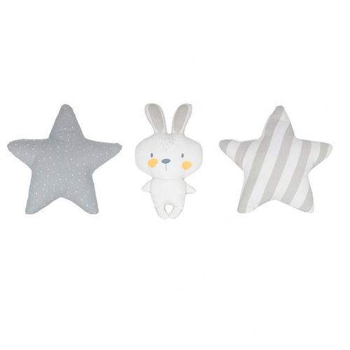 Lot De 3 Coussins Forme Étoiles Et Lapin - Tailles Différentes