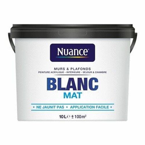 Peinture murs et plafonds blanc mat 10L