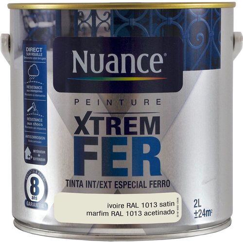 Peinture Xtrem fer ivoire satin 2L