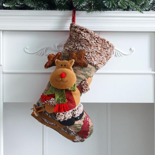 1 pièces grand traîneau vieil homme bonhomme de neige cerf chaussettes de noël décorations de noël enfants sac cadeau sac de bonbons (style 3)