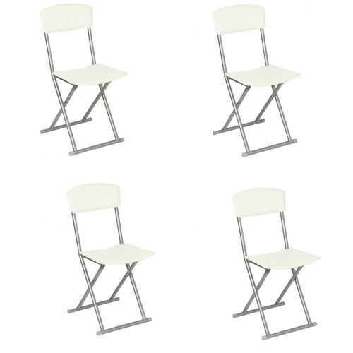 Chaise Pliante - Lot De 4 - Crème