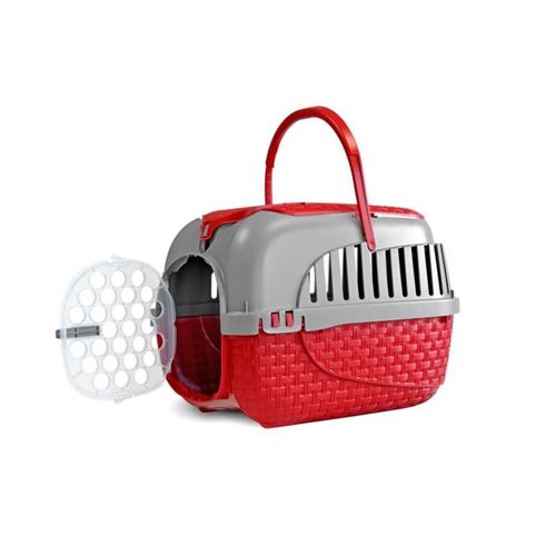Cage De Transport Pour Animaux - 52 X 33 Cm - Rouge