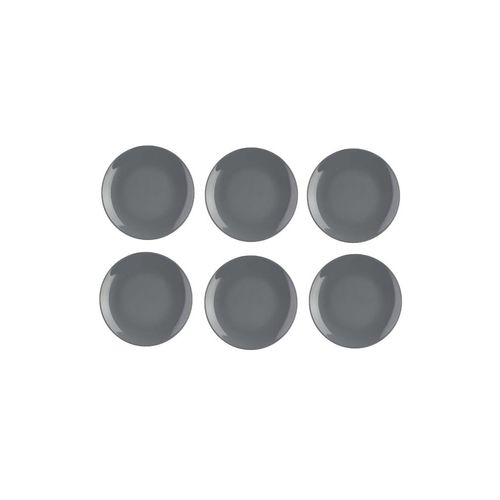 Lot De 6 Assiettes À Dessert - Colorama - D 21 Cm - Gris