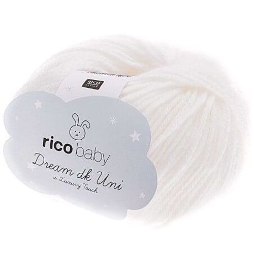 Fil À Tricoter Rico Baby Dream Uni Dk - Rico Design 01 Blanc