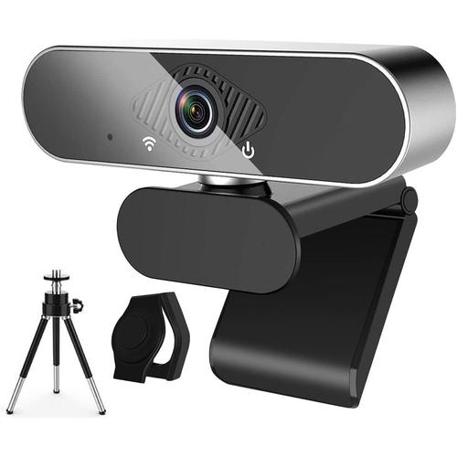 Webcam 1080P Pro HD avec microphone stéréo, grand angle 110°, trépied pour conférence, enregistrement en streaming en direct, compatible avec Skype/Zoom/YouTube