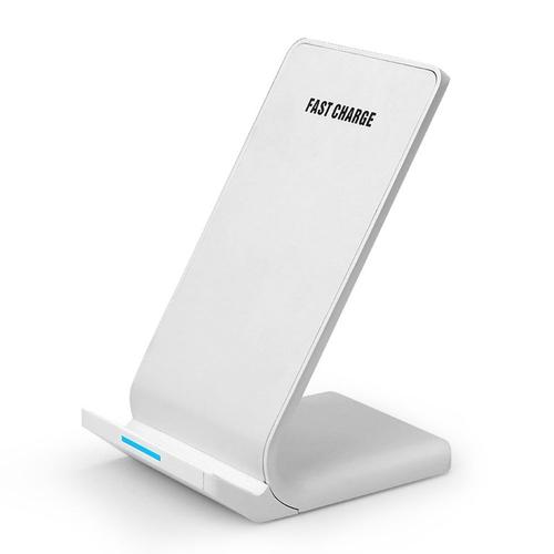 Chargeur Sans Fil Vertical Pour Téléphone Portable -- - Port Micro Usb +10w+ Blanc
