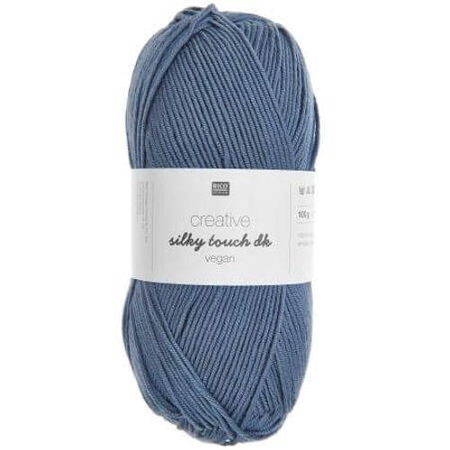 Fil À Tricoter Creative Silky Touch Dk Vegan - 100gr - Rico Design 030 Bleu Jeans
