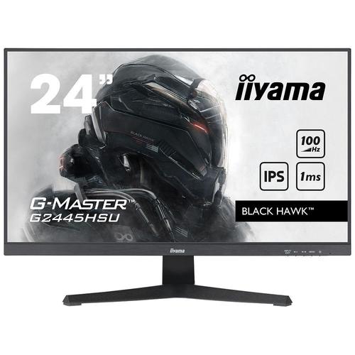 iiyama G-MASTER Black Hawk G2445HSU-B1 - Écran LED - 24" - 1920 x 1080 Full HD (1080p) @ 100 Hz - IPS - 250 cd/m² - 1300:1 - 1 ms - HDMI, DisplayPort - haut-parleurs - noir mat