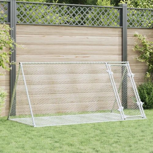 Vidaxl Clapier Argenté 200x105x91 Cm Acier Galvanisé