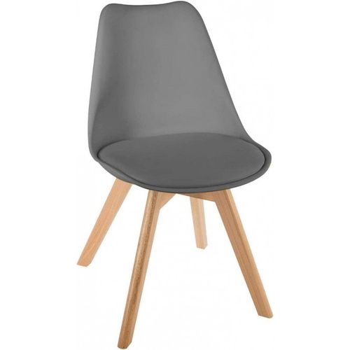 Chaise Scandinave Baya - L 48 X P 55 X H 81 Cm - Gris Foncé