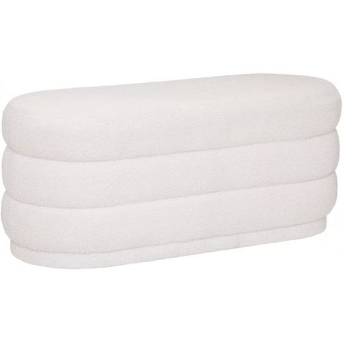 Banc En Tissu À Bouclettes - Blanc - L 100 X H 42 Cm - Collection Générique