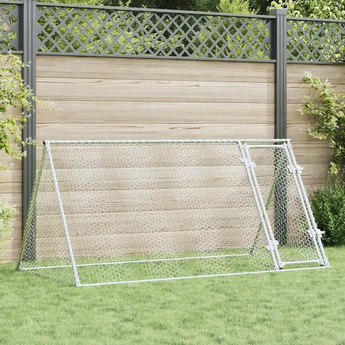 Vidaxl Cage Pour Poules Argenté 200x105x91 Cm Acier Galvanisé
