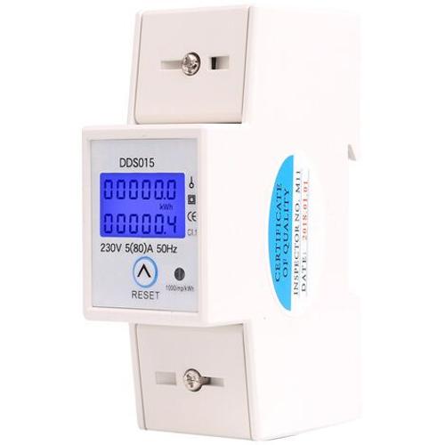 Sous Compteur Électrique Monophasé 80A Max Modulaire, Simple Tarif Affichage  LCD