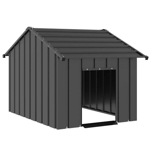 Vidaxl Niche Pour Chien Avec Toit Noir 83x130x85 Cm Acier Galvanisé