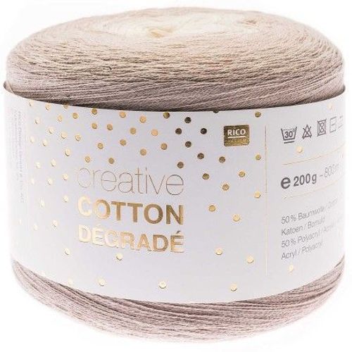 Creative Cotton Degrade 200 Gr ! Pour Réaliser Châle - Rico Design 001 Ecru