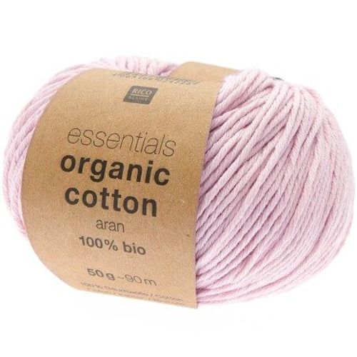 Coton À Tricoter Essentials Organic Cotton Aran - Rico Design 27 Rose Fleur