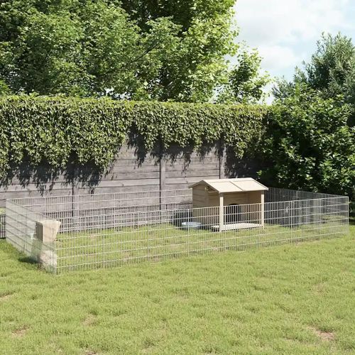 Vidaxl Enclos Pour Animaux En Liberté 24panneaux 54x60cm Fer Galvanisé