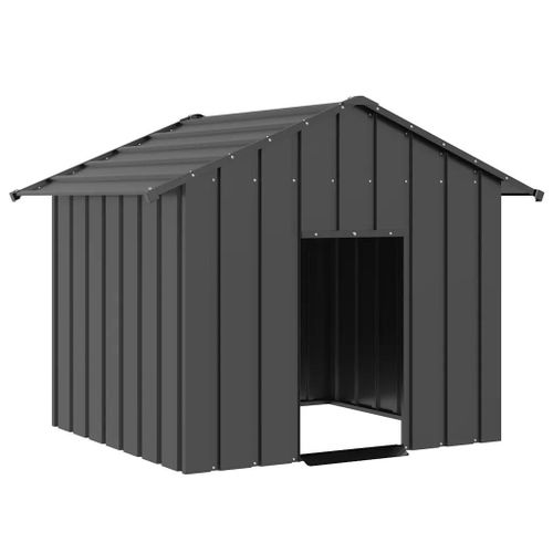Vidaxl Niche Pour Chien Avec Toit Noir 131x101x102 Cm Acier Galvanisé