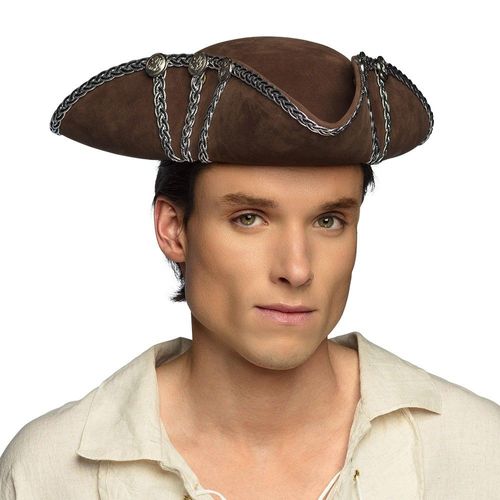 Chapeau Tricorne Brun Pirate Aventure Adulte