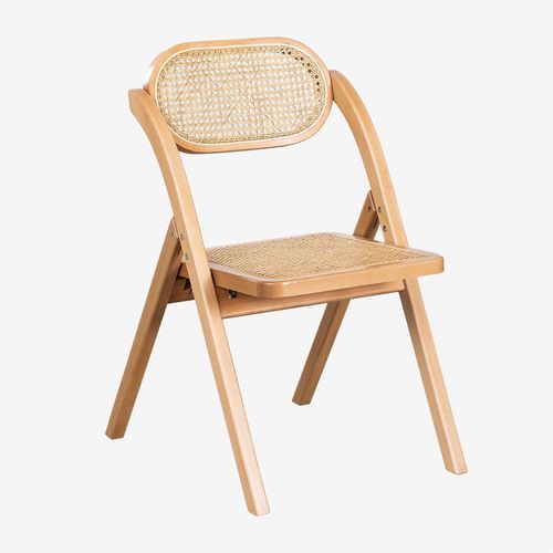 Lot De 4 Chaises De Salle À Manger Pliantes En Bois Sia Bois De Hêtre