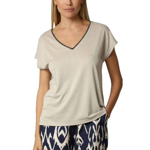 Deeluxe - Tee-Shirt Décolleté En V - Beige