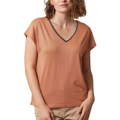 Deeluxe - Tee-Shirt Décolleté En V - Brique