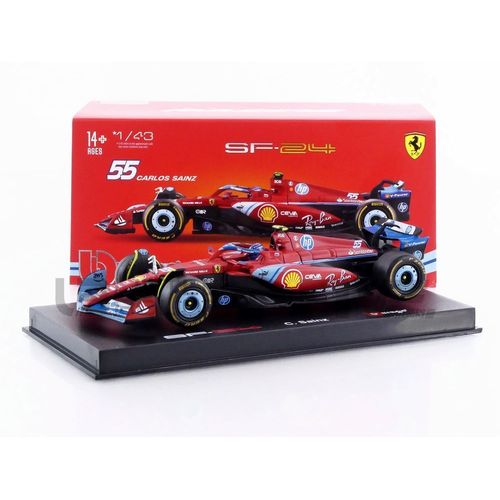 Bburago 1/43 - Ferrari F1 Sf-24 - Miami Gp 2024 (C. Sainz) 36843-S55-Miami-Bburago