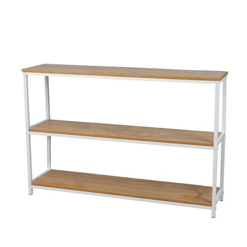 Table Console À 3 Niveaux En Bois Et Métal "La Casa Blanca" - Blanc - L 120 X L 30 X H 80 Cm