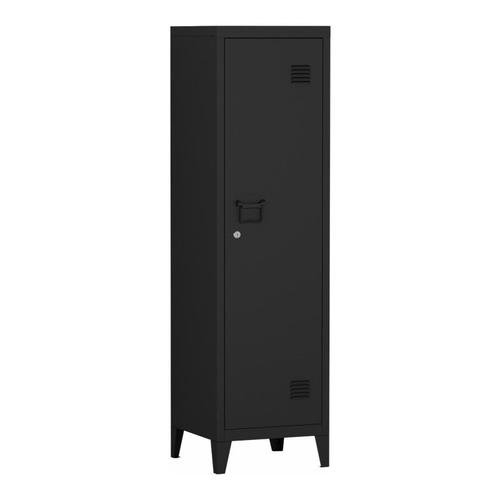 Armoire Casier En Métal "Industriel Black" - Noir - L 38 X L 38 X H 137 Cm